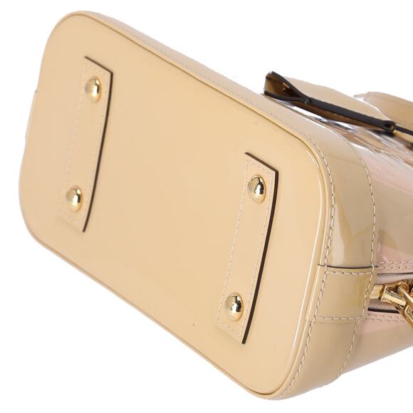 Louis Vuitton Alma BB Monogram Vernis Rayures Handbag Dune Pink Patent Leather - Picture 6 of 9